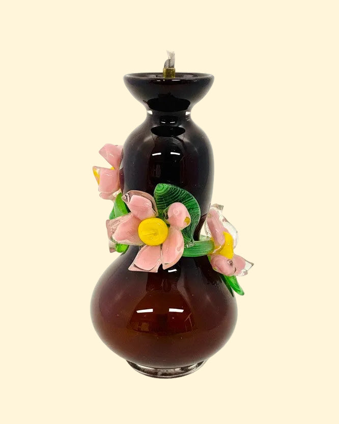 Lampe avec fleurs