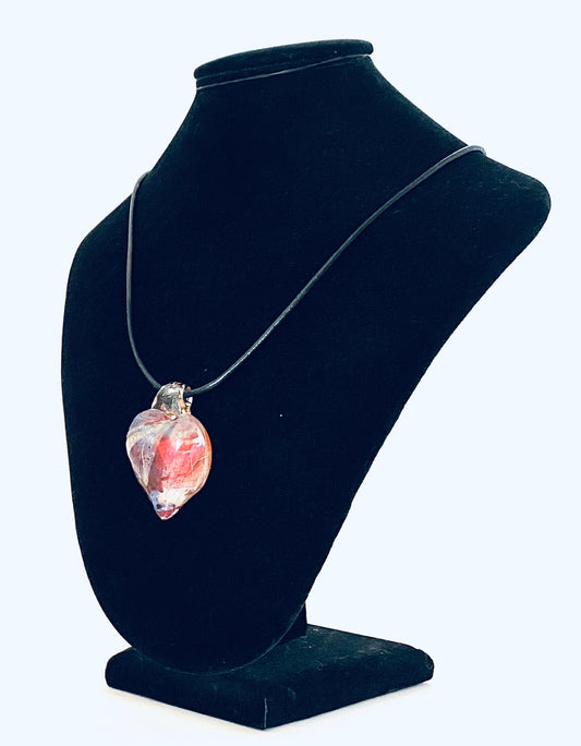 Pendentif cœur en verre - Rose