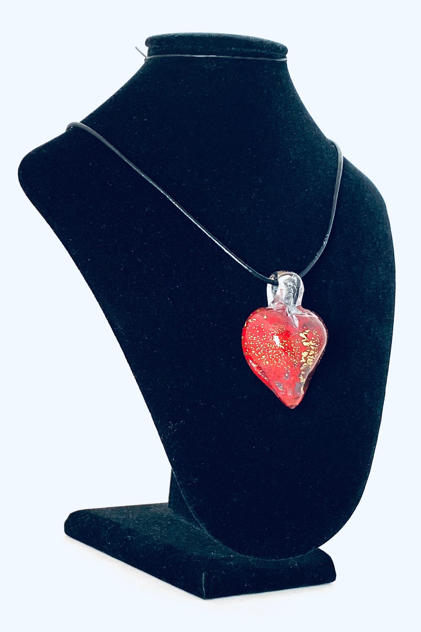 Pendentif coeur en verre - rouge