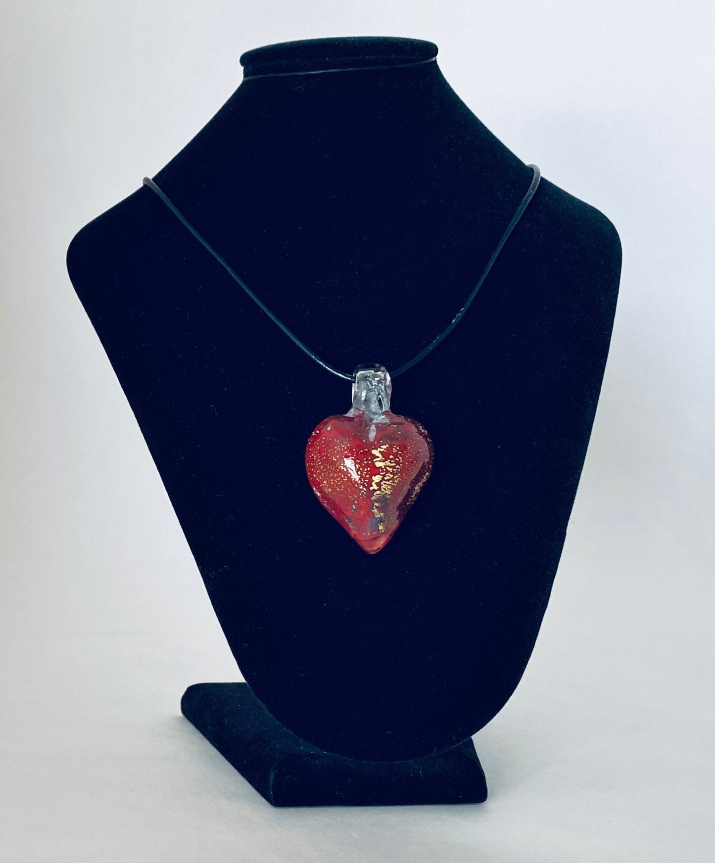 Pendentif coeur en verre - rouge